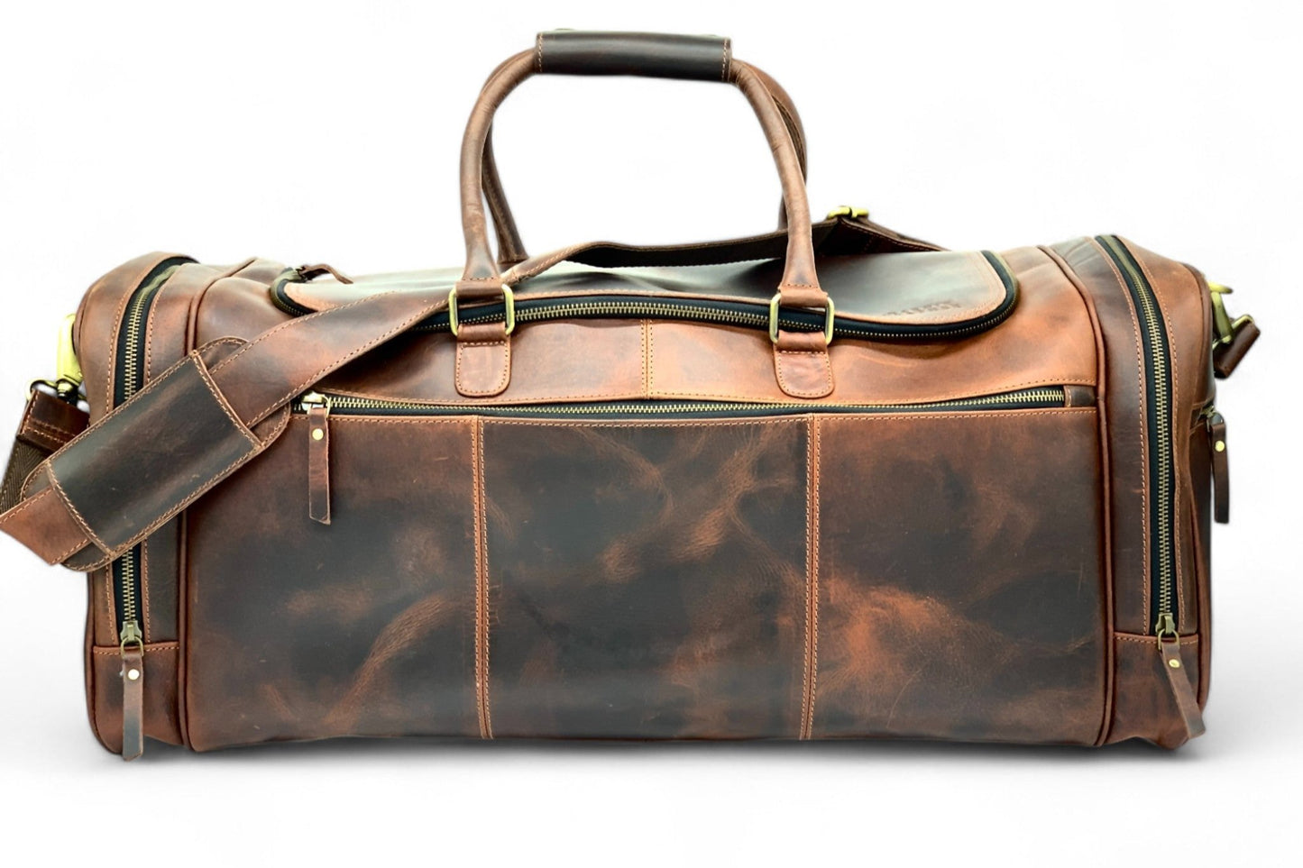 Trending Leather Weekender bag,Handmade Buffalo Leather Duffle Bag