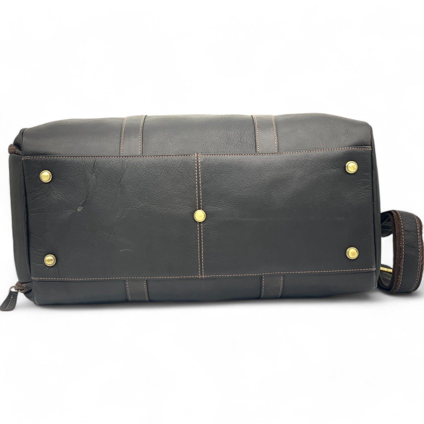 Genuine Leather Travel Duffle Bag with Side Shoe Pocket