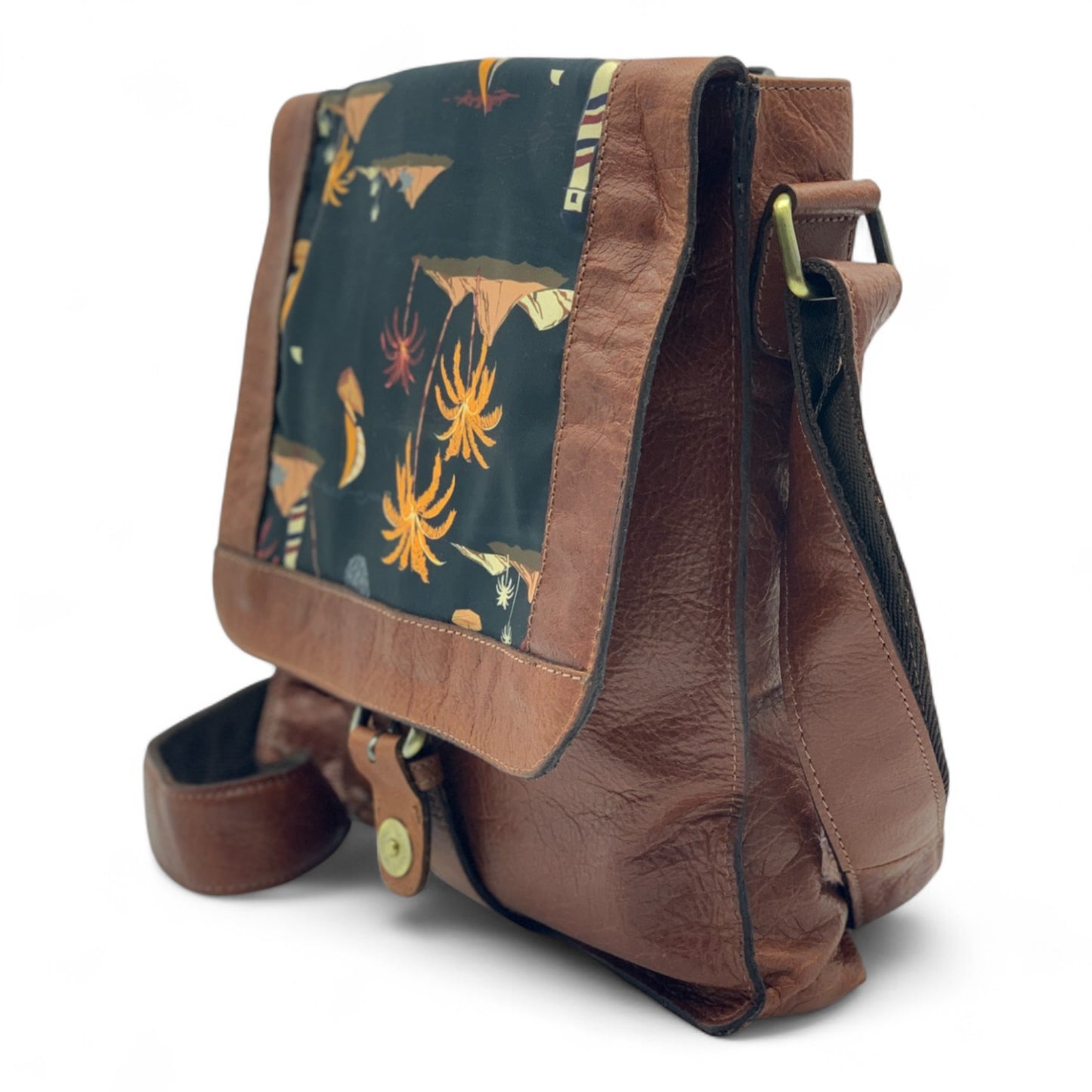Brown Leather Crossbody Shoulder Bag with Pockets, Organiser Handbag with Adjustable Strap, Gifts for Her