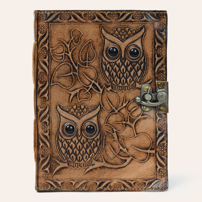 Owl-y Wisdom Leather Journal