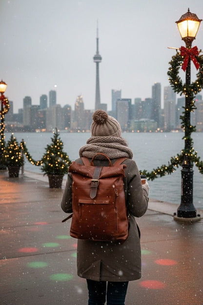 Women's Leather Backpack,Versatile Brown Leather Work and Travel Backpack,Leather Rucksack