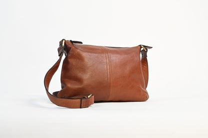 Women Leather Sling Bag Reddish Brown Cow Leather