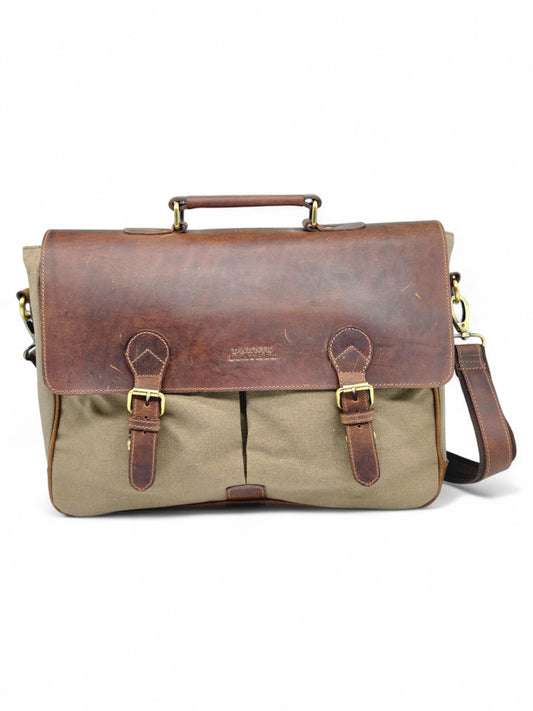 Vintage Canvas & Leather Messenger Bag for Men