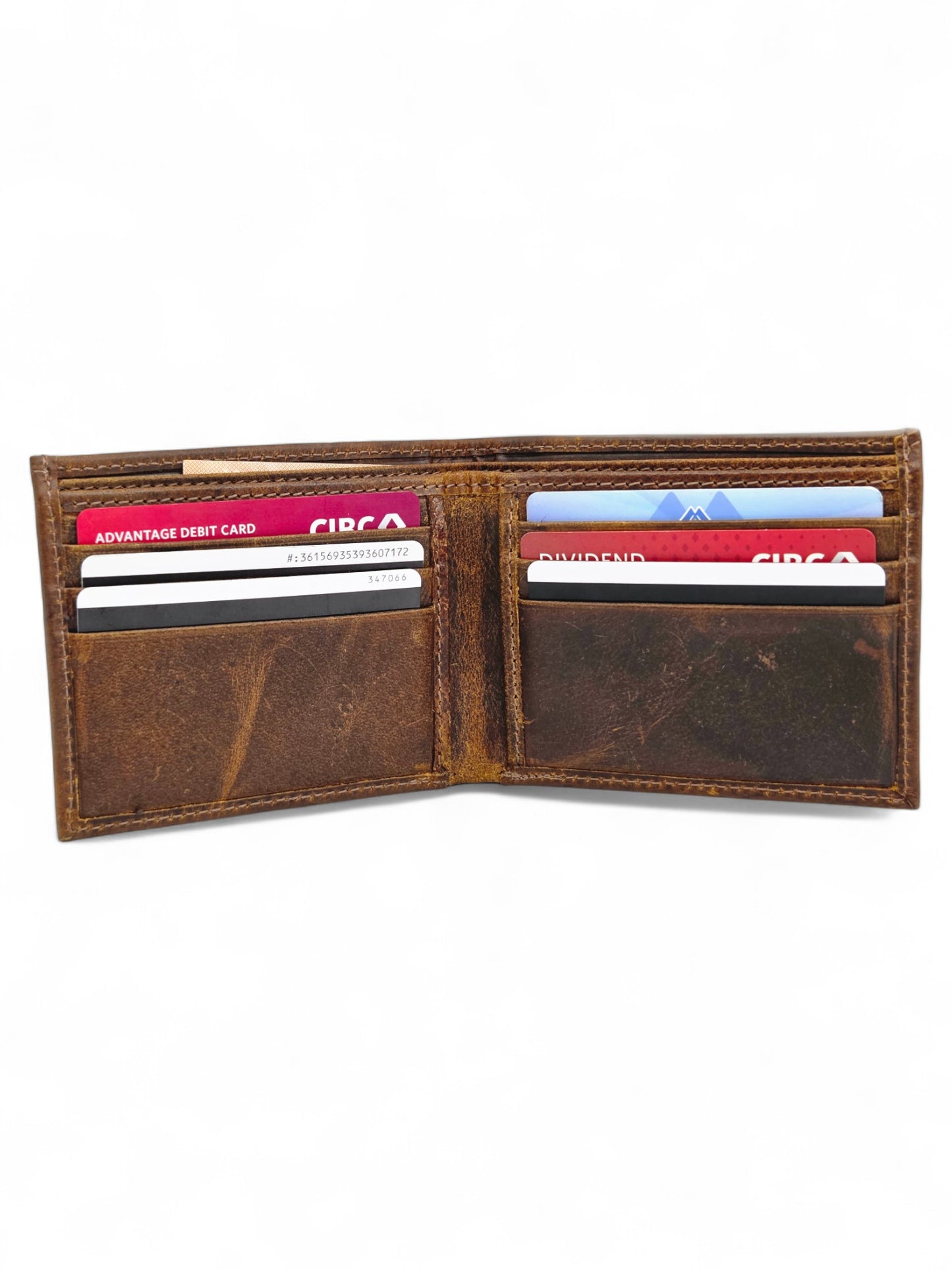 Premium Handmade Vintage Brown Leather Bifold Wallet