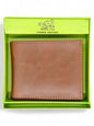 Genuine Tan Leather Bi-Fold Wallet with 6 Card Slots
