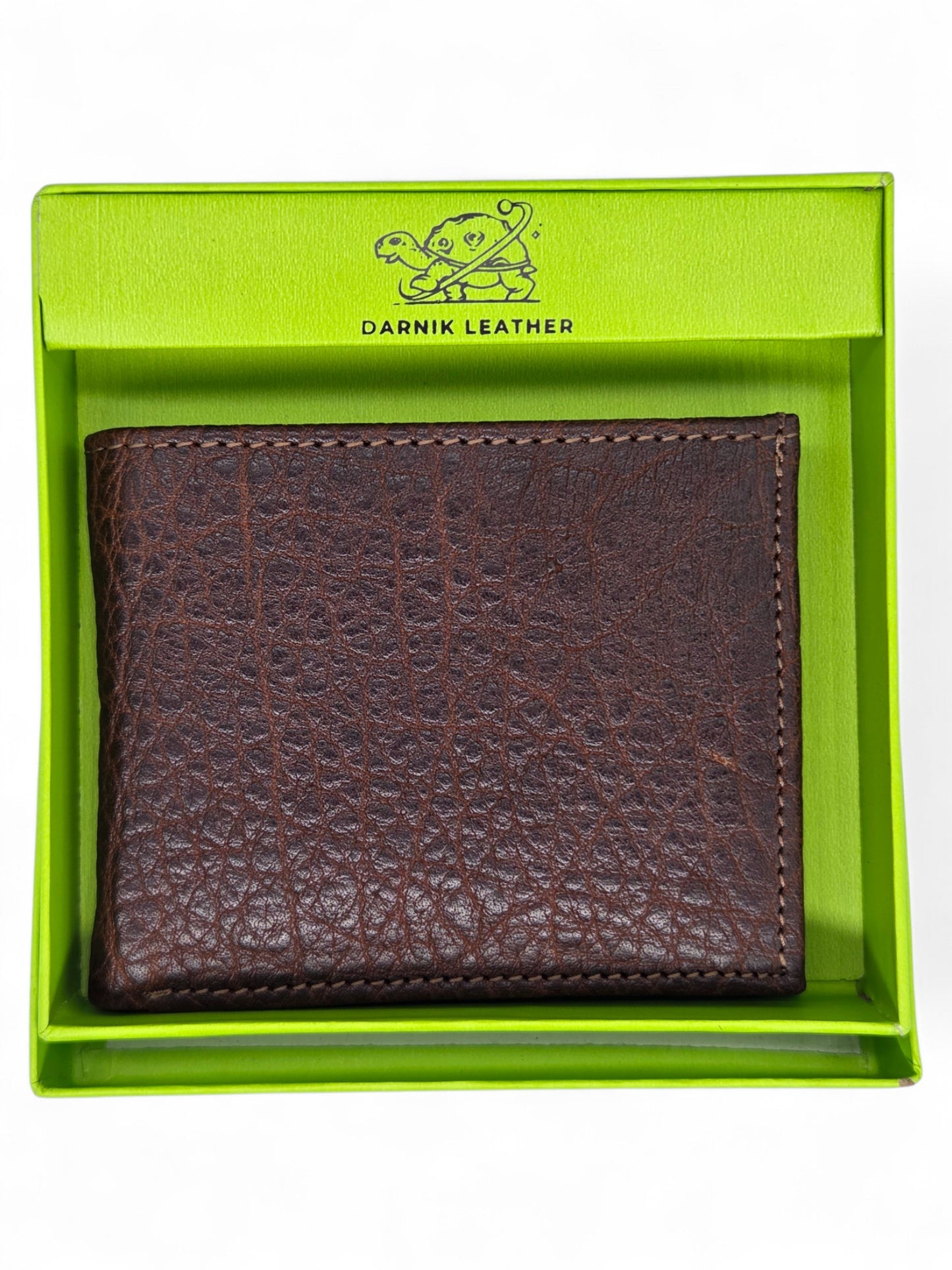 Premium Brown Bison Leather Wallet by Darnik Leather