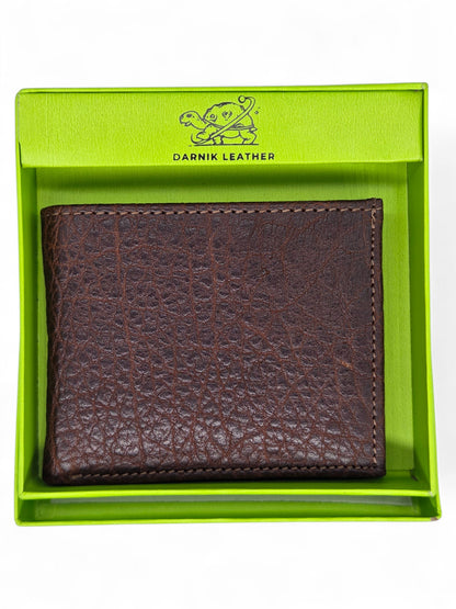 Premium Brown Bison Leather Wallet by Darnik Leather