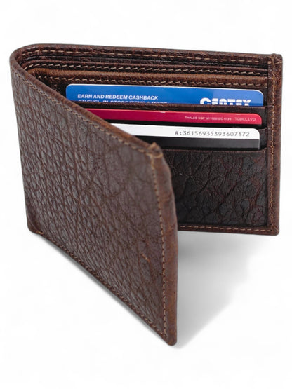 Premium Brown Bison Leather Wallet by Darnik Leather