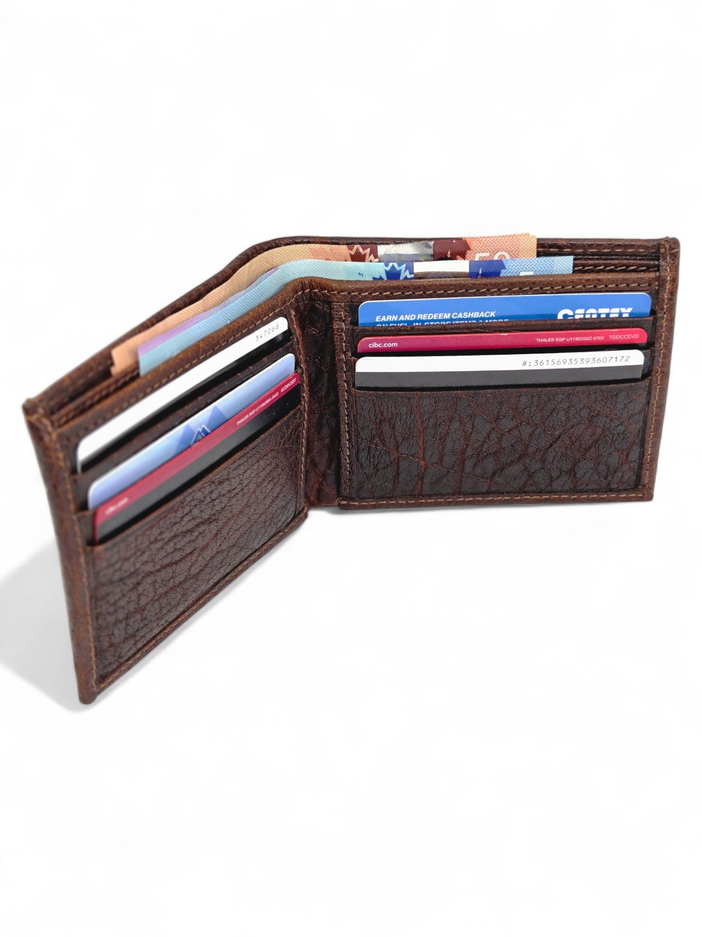 Premium Brown Bison Leather Wallet by Darnik Leather