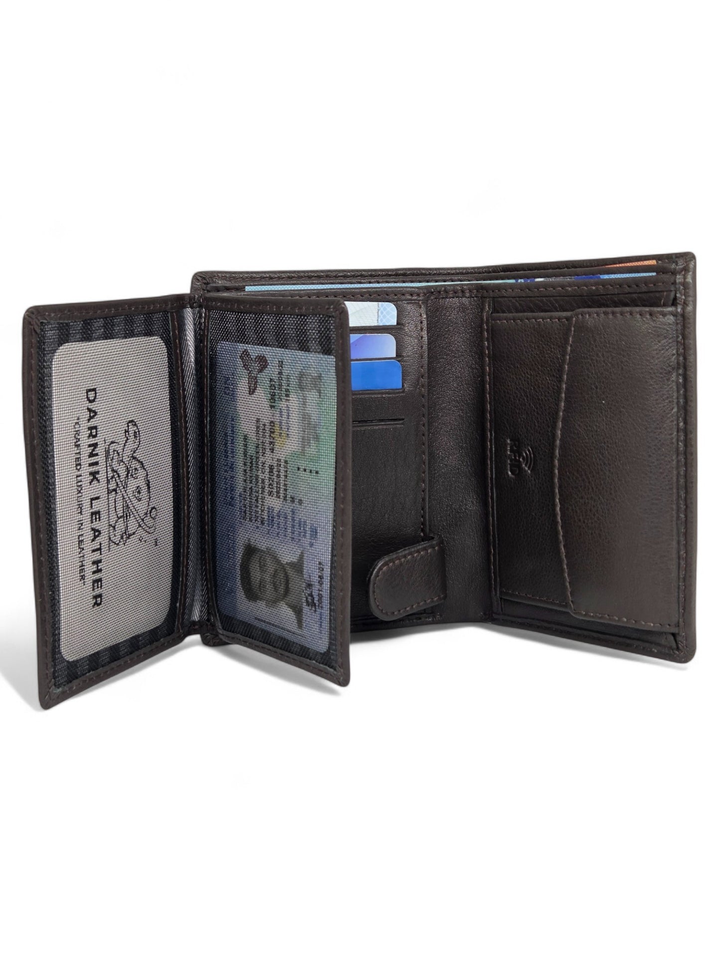 Premium Genuine Leather Men's Tri-Fold Wallet by Darnik