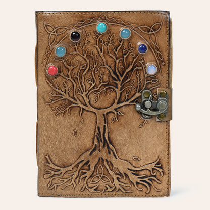 Gemstone Tree of Life Leather Journal