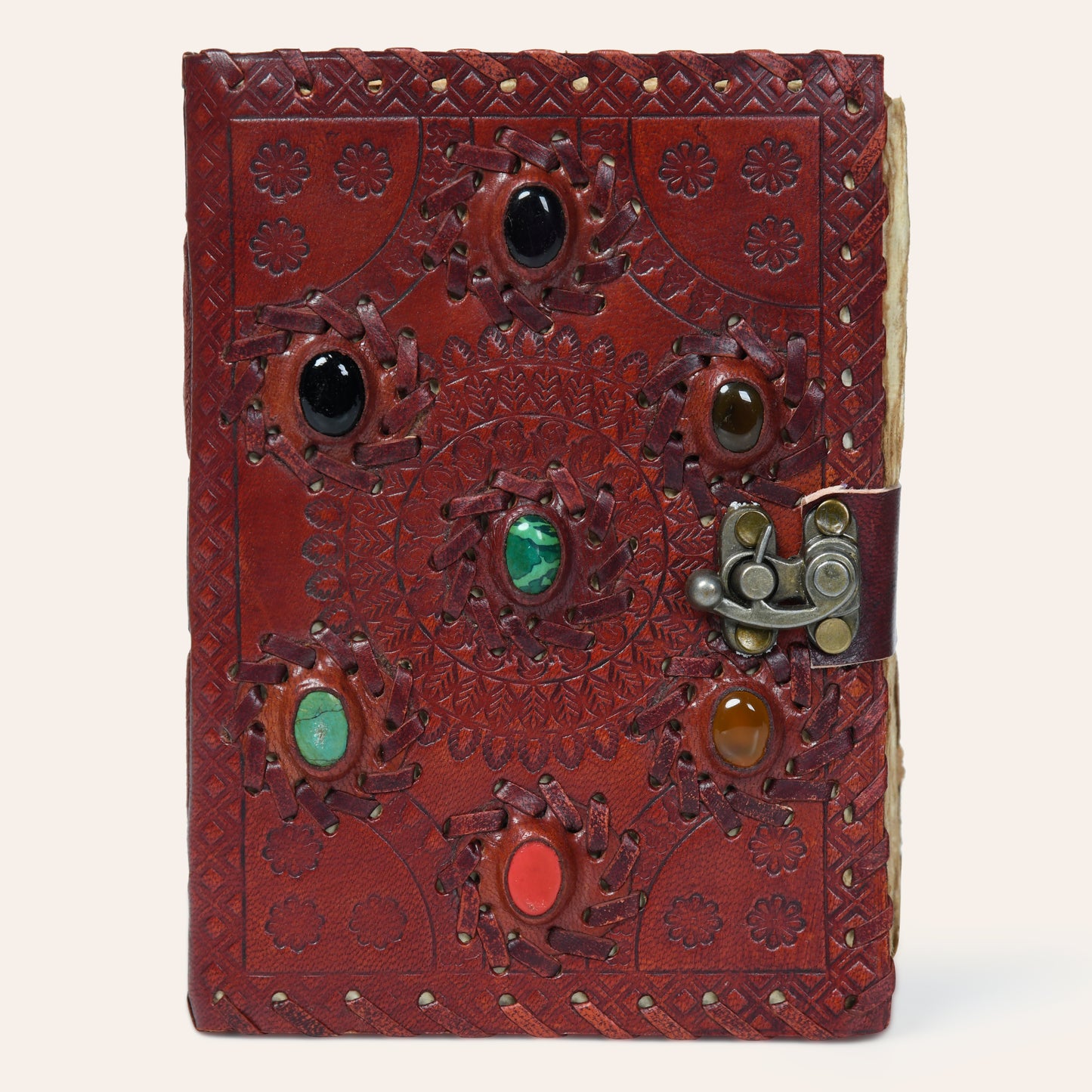 Seven Chakra Reflection Leather Journal