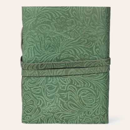 Locked Secrets Forest Green Leather Journal