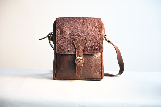 Bison Leather Shoulder Sling Bag Unisex