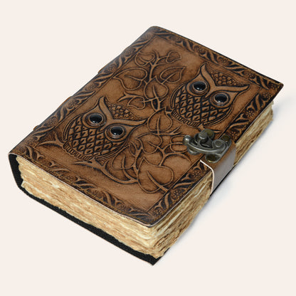 Owl-y Wisdom Leather Journal