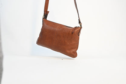 Women Leather Sling Bag Reddish Brown Cow Leather