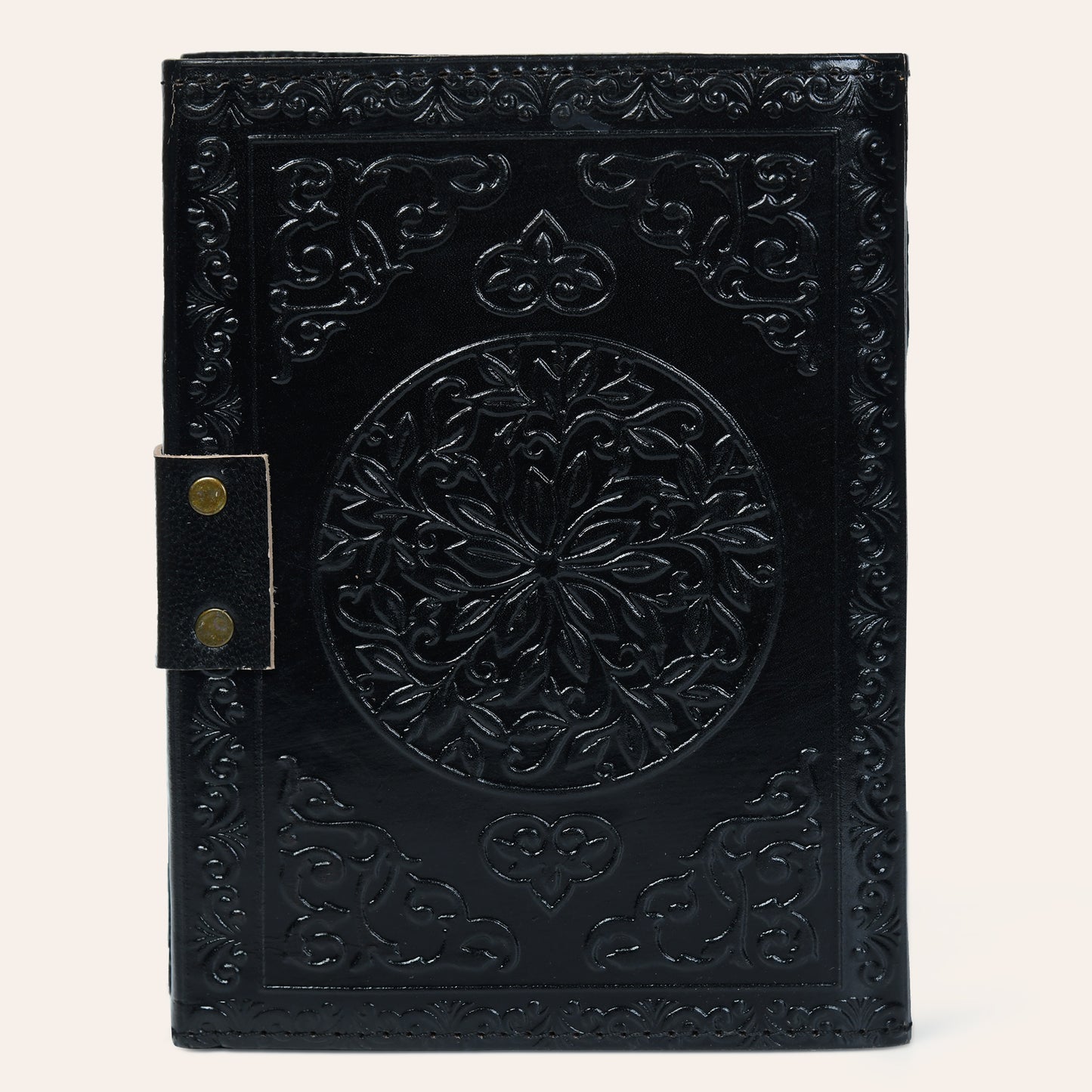 Black Leather Triple Moon Journal