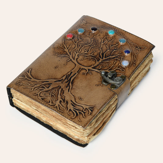 Gemstone Tree of Life Leather Journal