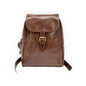 Dark Brown Glossy Leather Backpack (Small)