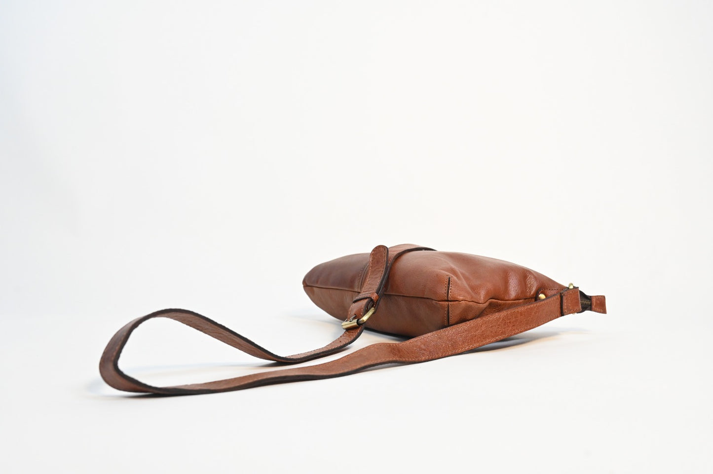 Women Leather Sling Bag Reddish Brown Cow Leather