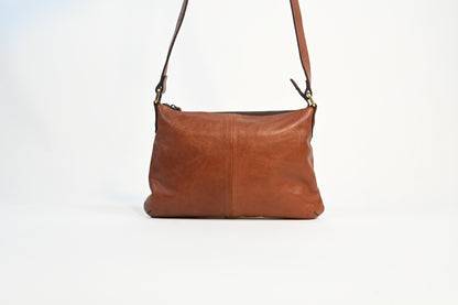 Women Leather Sling Bag Reddish Brown Cow Leather