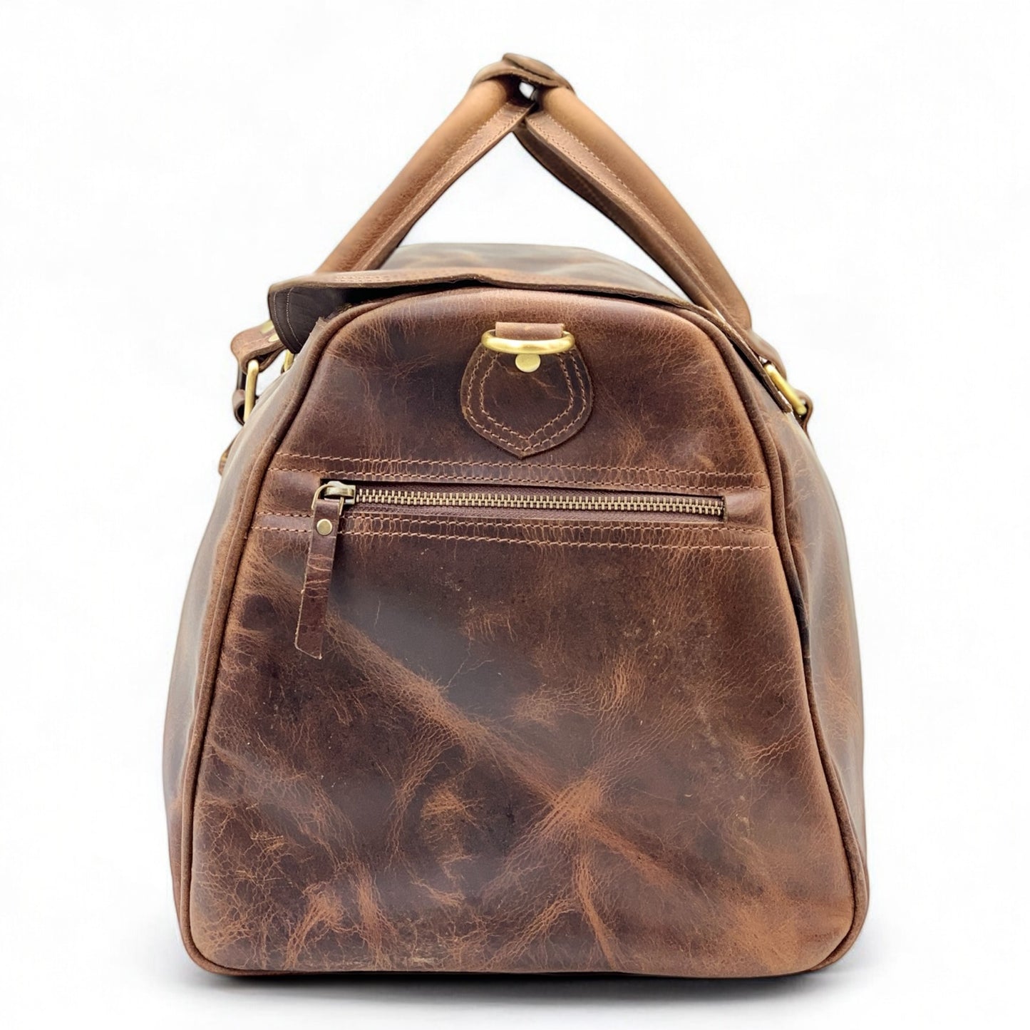 Spacious and Stylish Full-Grain Leather Duffel Bag Pinery Series