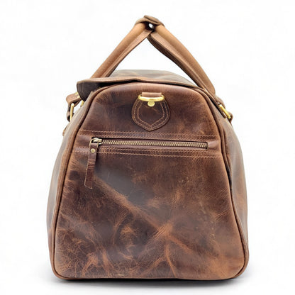 Spacious and Stylish Full-Grain Leather Duffel Bag Pinery Series