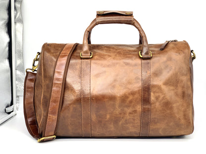 Handmade Leather Duffle Bag
