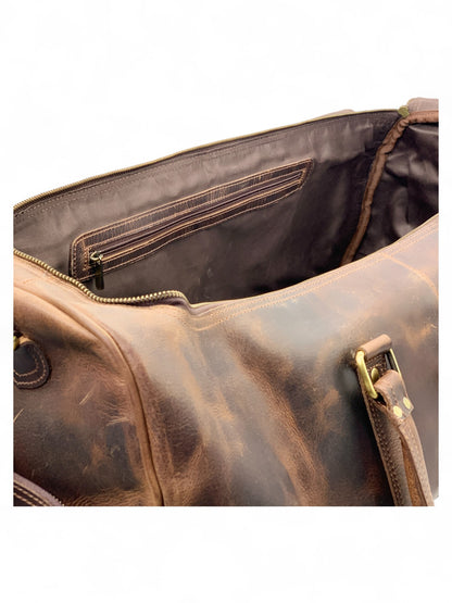 Trending Leather Weekender bag,Handmade Buffalo Leather Duffle Bag