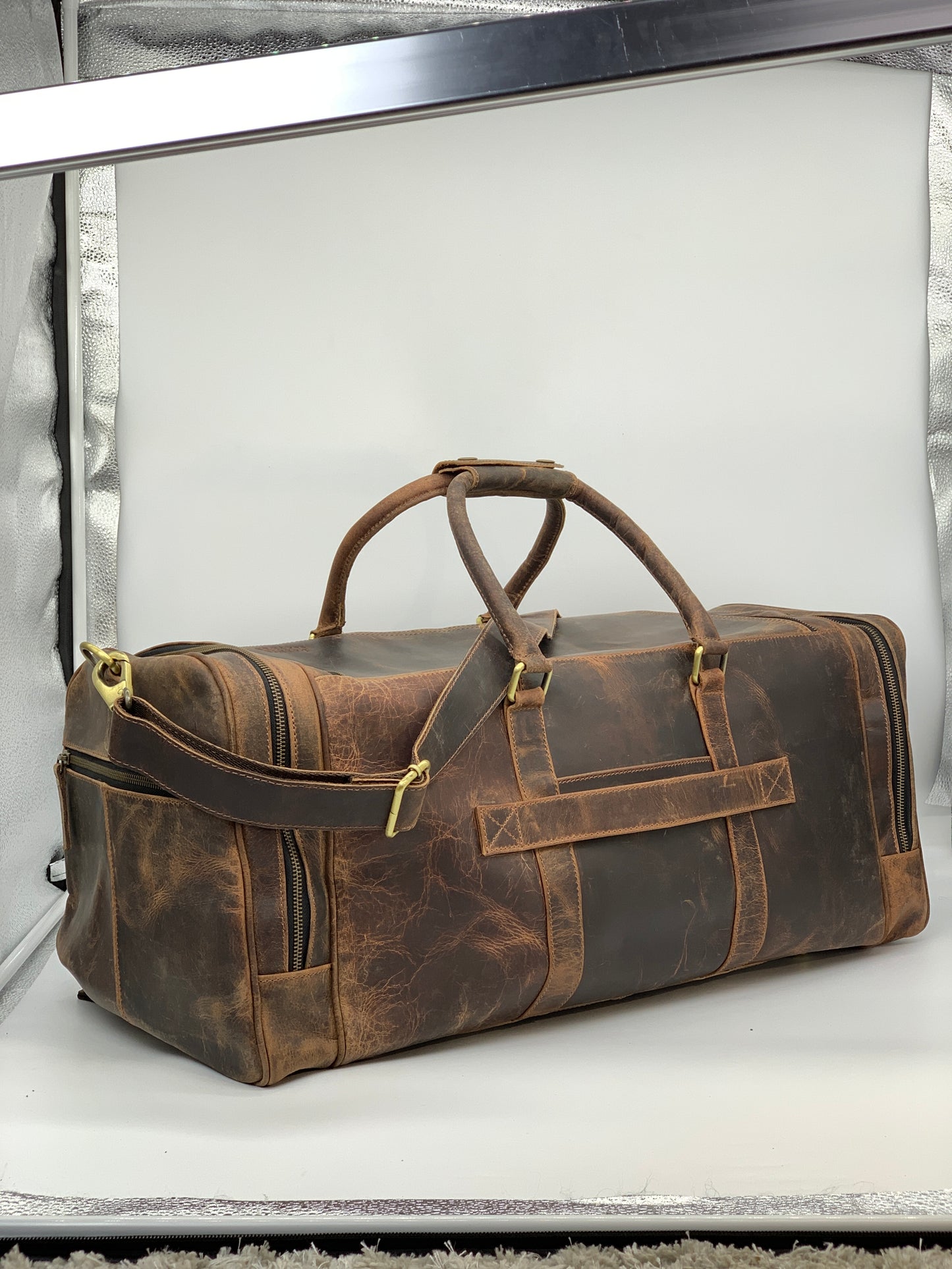 Trending Leather Weekender bag,Handmade Buffalo Leather Duffle Bag