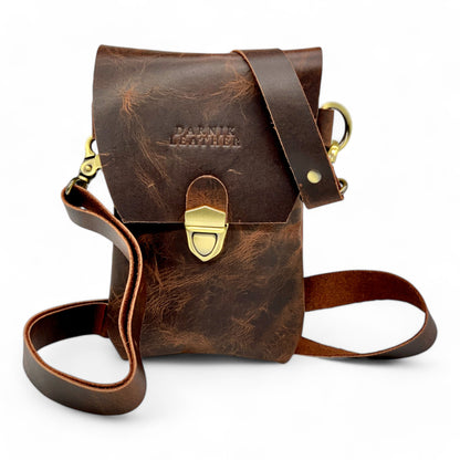 Buffalo distressed Leather Phone Bag/crossbody small bag