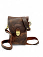 Vintage Brown Leather Messenger  Bag for Men, Full-Grain Crossbody Bag