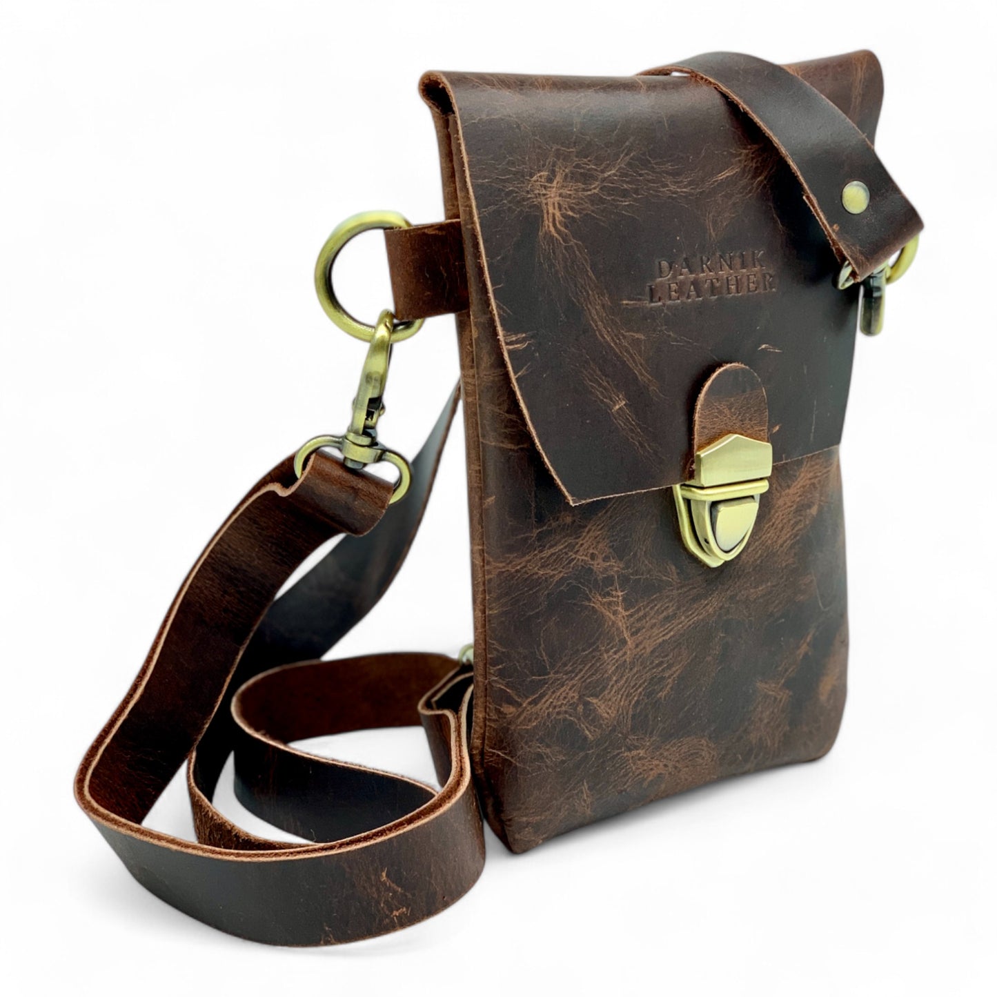 Buffalo distressed Leather Phone Bag/crossbody small bag