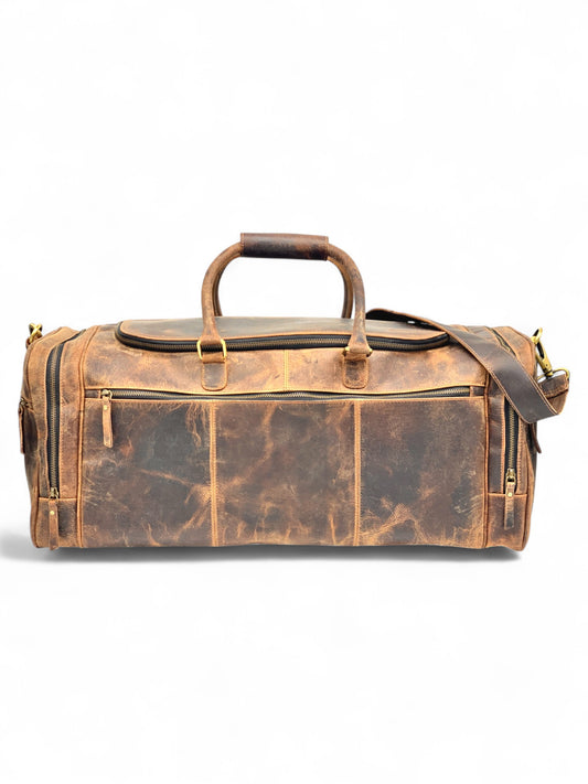 Trending Leather Weekender bag,Handmade Buffalo Leather Duffle Bag