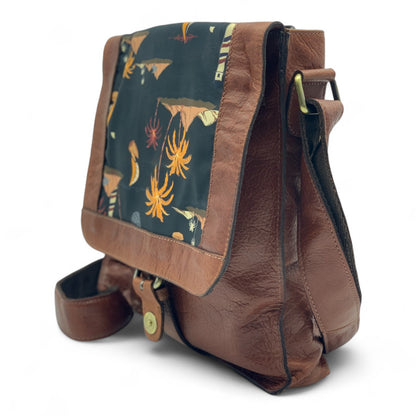 Brown Leather Crossbody Shoulder Bag with Pockets, Organiser Handbag with Adjustable Strap, Gifts for Her