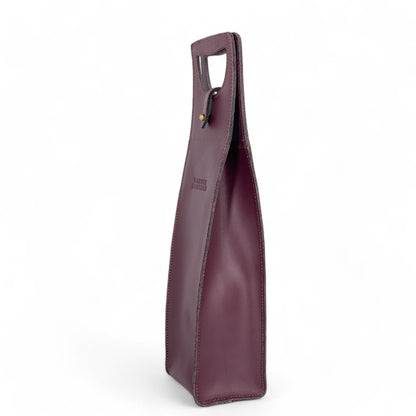 Cow Leather Wine Tote Bag