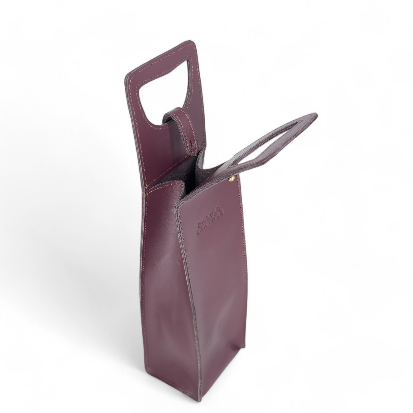 Cow Leather Wine Tote Bag