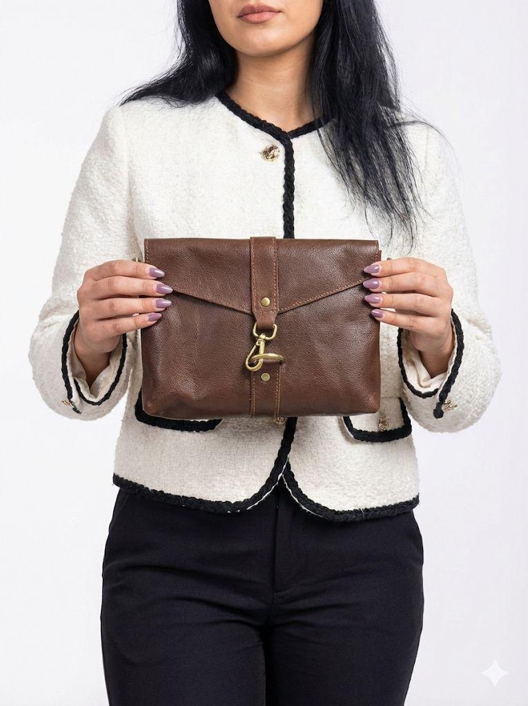 Bison Leather Sling Bag for women –  Crossbody Leather Bag with Adjustable Strap