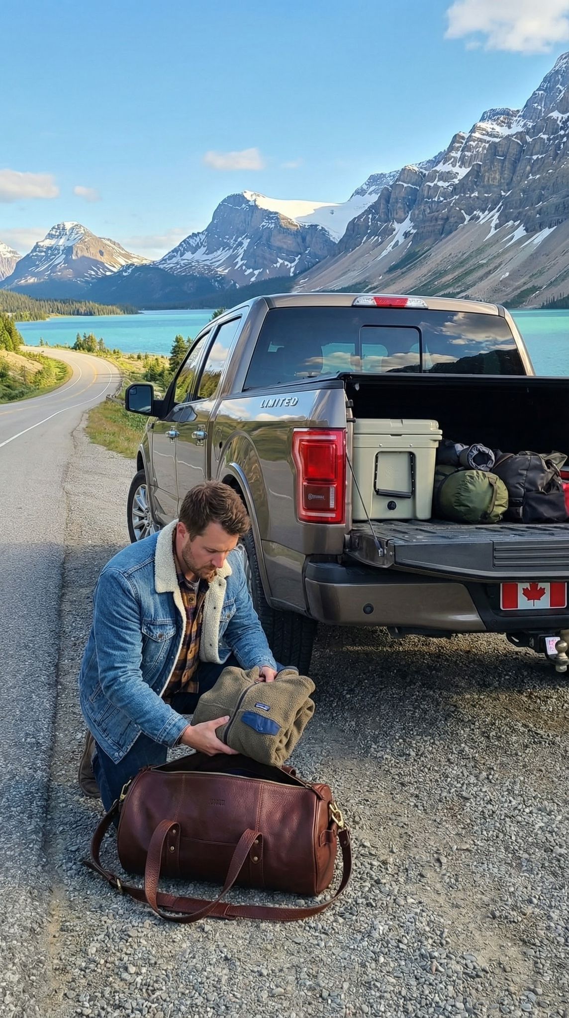 Premium Bison Leather Duffle Bag for Travel & Daily Use