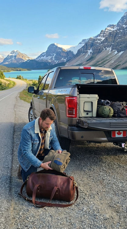 Premium Bison Leather Duffle Bag for Travel & Daily Use