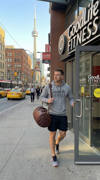 Premium Bison Leather Duffle Bag for Travel & Daily Use