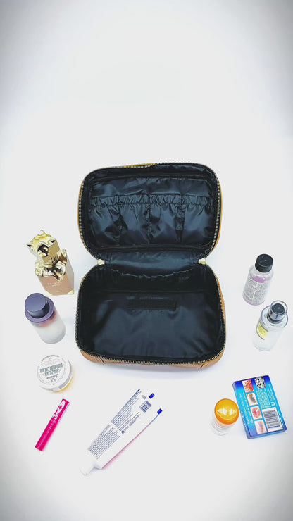 Cow Leather Makeup Kit Bag