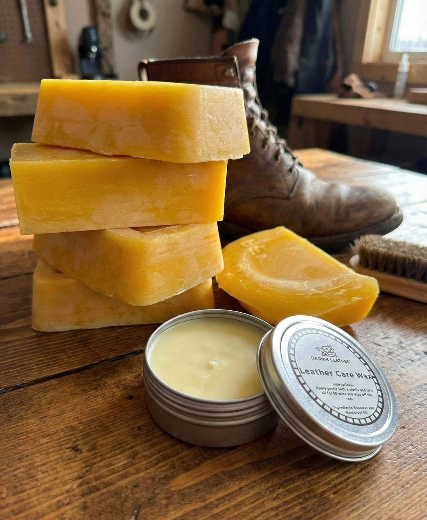 Leather Care Wax – 100% Beeswax & Neatsfoot Oil
